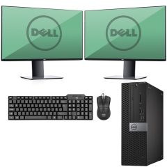 Dell Optiplex 7050 SFF Desktop PC & Dual Monitor Bundle