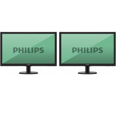 Dual Screen Philips 273V5LHSB 27" Full HD LED Widescreen Monitors